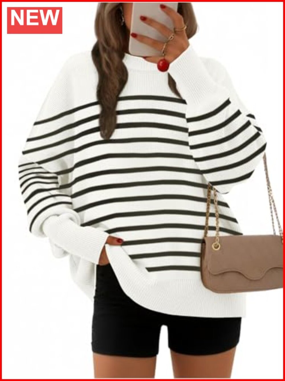 Womens Oversized Chunky Knit Sweater Batwing Sleeve Pullover